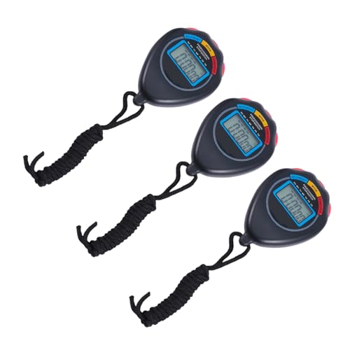 KICHOUSE 3Pcs Professional Electronic Stopwatch Lightweight and Portable Fitness Timer for Running Sports Referee and Training Sessions Durable Design for Use