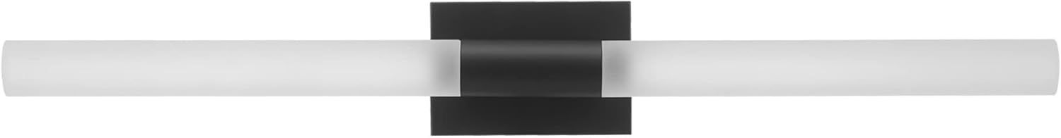 GLOBE Electric 63000003 Edinburgh 36" LED Integrated Vanity Light, Matte Black, 23W, 1600 Lumens, 4000 Kelvin (Cool White), 90+ CRI, Frosted Acrylic Shades, Dimmable