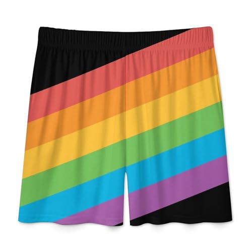Pride Month LGBTQ Rainbow Gay Pride Pajama Shorts for Men, Men's Pajama Bottoms4