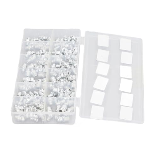 ZAICOLER Juego de Accesorios de Engrase Hidráulico, 130 Piezas, Accesorios Zerk Duraderos para un Fácil Engrase con Material de Latón de Alta Resistencia