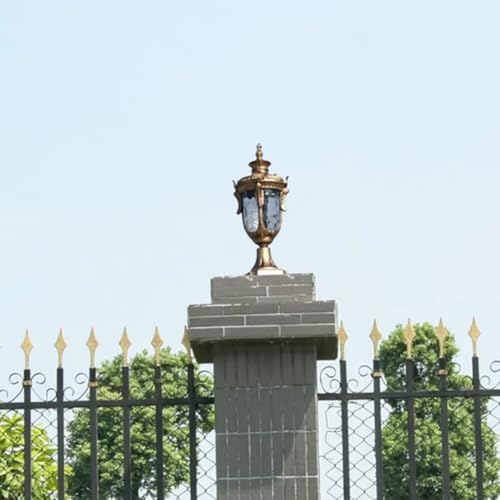 Image of Glowave Decorative Outdoor Antique Bronze Post Light Pillar Light Column Light, Waterproof Lantern Gate Post for Patio or Fench Deck, Doorway Porch Pillar Lamp - Warm White (P-6680 /S-BG)