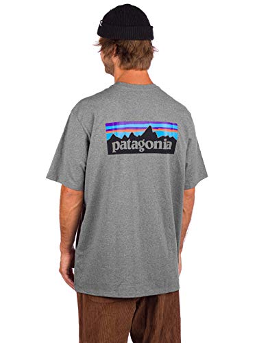 Patagonia 38504-GLH M's P-6 Logo Responsibili-Tee T-Shirt Uomo Gravel Heather M
