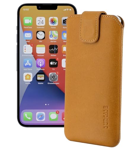 Housse cuir iPhone 15 Pro Suncase : protégez l'écran des rayures de clés
