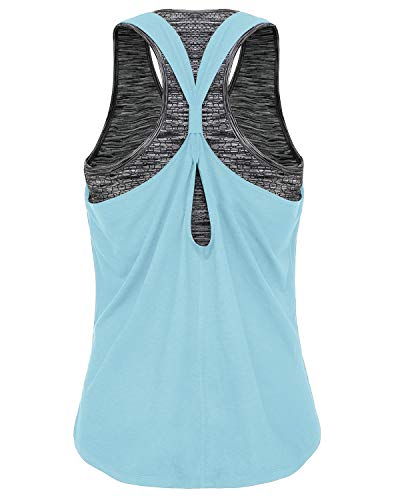 FAFAIR Women's Workout Tank Tops with Built in Bra Sports Gym Shirts Yoga