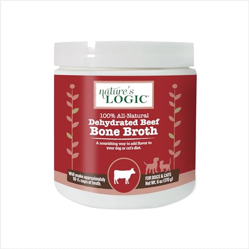 NATURE'S LOGIC Dehydrated Beef Bone Broth Powder - Dog &amp; Cat Topper, 6oz