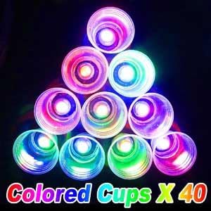 40 Pcs Glowing Party Cups,Pack with Flashing color Bright Glow-In-The-Dark Colors for House Parties Birthdays Concerts Weddings BBQ Beach DJ Holidays(16oz) - Image 5