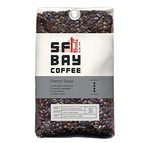 Sf Bay Coffee French Roast Whole Bean 2Lb (32 Ounce) Dark Roast & Coffee Decaf Espresso Roast Whole Bean 2Lb (32 Ounce) Dark Roast Natural Water Processed #TOP1