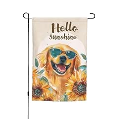 Hello Sunshine Golden Retriever Dog Sunflower3