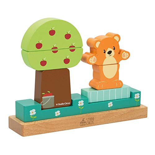 Boite de 130 grosses perles en bois coloris pastel