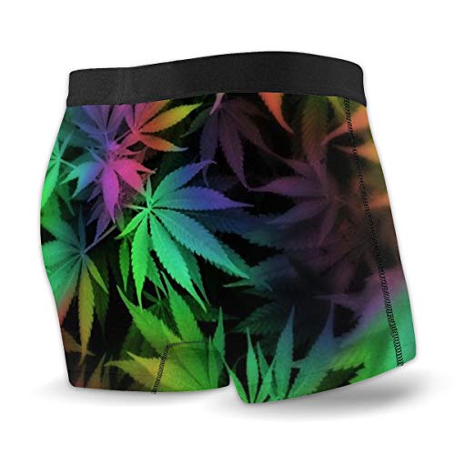 MensPanties Leaf Weeds Boxer Shorts Comfort Underwear for Men Black2