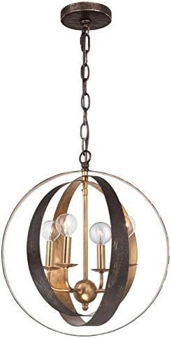 Crystorama 584-EB-GA Transitional Four Light Chandelier from Luna collection in Two-Tonefinish,