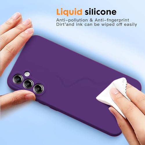 Image of Elzzi Microfiber Candy Case Compatible for Samsung S23 FE 5G Smooth Touch Cushion Liquid Soft Silicone Gel Rubber Phone Cases Non-Slip Full Body Protective Shockproof Back Cover - Violet