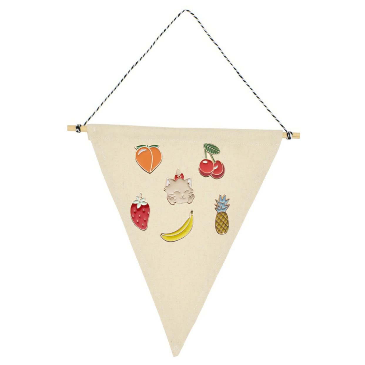 Lurrose Badge Brooch Display Hanging Flag Pin Collection Storage Brooch Banner for Collectors Wall Decor