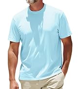 RGJU Mens T-Shirt Plain Crewneck Moisture Wicking, Relaxed Fit Tee Shirt Short Sleeve Soft Breath...