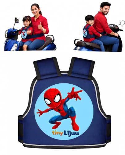 tiny Lijuu Baby & Kids Safety Belt for Two Wheeler, Bike & Scooty | Adjustable Child Safety Harness | Strong Buckle Protection | Comfortable & Secure