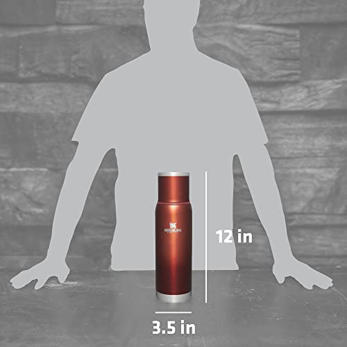 Image of Stanley Adventure-To-Go Vacuum Bottle 1.1 qt | Wide Mouth with Leakproof Cup Lid | Keep Drinks Hot or Cold | Packable for Travel | Insulated Stainless Steel Thermal Bottle | BPA-Free | Clay Glow