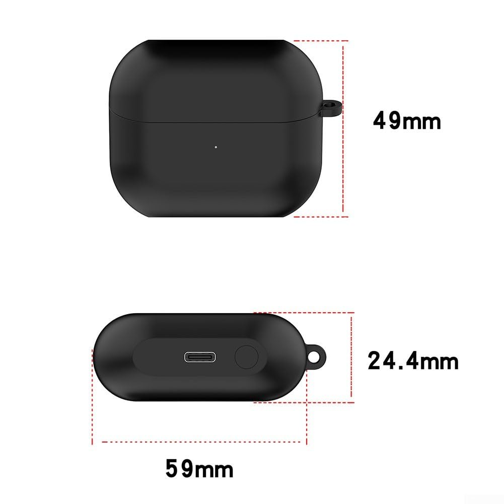 Étui portable pour écouteurs Samsung Buds3 FE R420 - Boîte de rangement compacte en ABS avec bouton rapide - Blanc - 59 x 49 mm - Noir