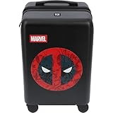 FUL Marvel Deadpool 22.5 Inch Carry On Luggage, Hardshell Rolling Suitcase with Spinner Wheels, Black