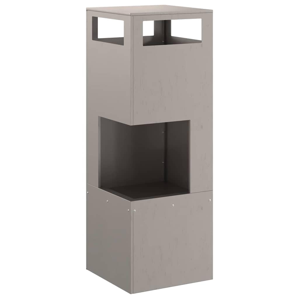 Brasero rectangulaire en acier résistant aux intempéries, marron, 35 x 35 x 100 cm, pour jardin, terrasse, atmosphère chaleureuse le soir