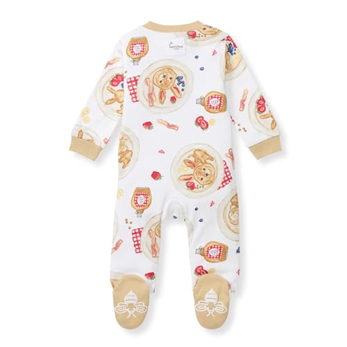 Image of Burt's Bees Baby unisex-baby Sleep & Play, Organic One-piece Romper-jumpsuit Pj, Zip Front Footed Pajama