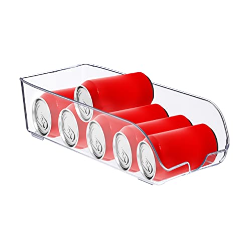 Relaxdays 3 x kylskåpsförvaring, livsmedelsförvaring, H x B x D: 10 x 16 x 35 cm, kylskåpslåda med handtag, transparent