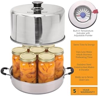 Kitchen Crop Steam Canner with Temperature Indicator (Stainless Steel Steam Canner + Tools)