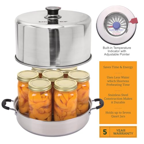 Kitchen Crop Steam Canner with Temperature Indicator (Stainless Steel Steam Canner + Tools)