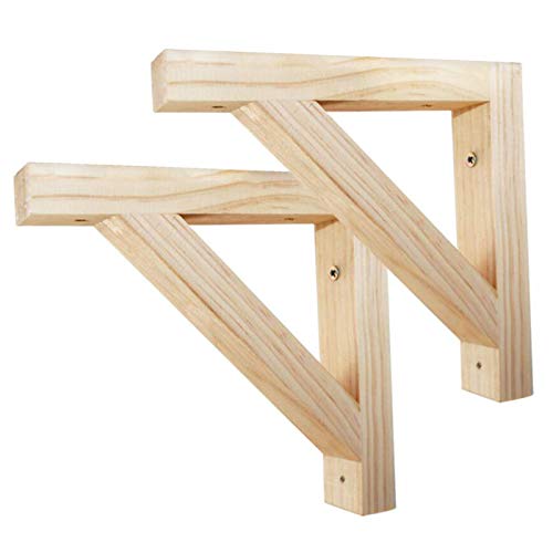 FHKBB Soporte de Soporte Triangular de Madera Maciza (2 Piezas), Soporte de...