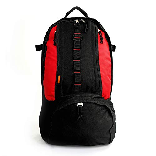 K-Cliffs Baseball Backpack Softball Daypack Basketball Volleyball Backpack Football Soccer Bag W/Ball Storage Helmet Compartment & Bat Holder & Coin Phone Pouch - Black/Red By Praise Start #TOP1