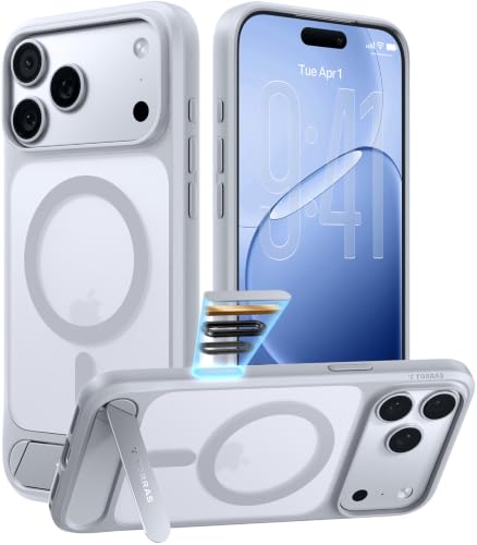 Image of TORRAS Strong Magnetic & Seamless Stand for iPhone 17 Pro Case, Silver