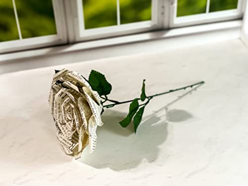 Literary Blooms Little Women Paper Rose – Handmade 6-Inch Flower from Preloved Book Pages – Unique Book Lover Gift for Anniversary, Birthday, Graduation, Wedding, or Bookish Home Decor