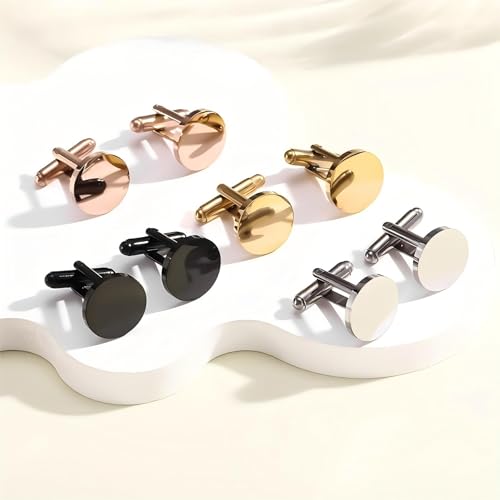 2PC CLASSIC MEN'S CUFFLINKS TITANIUM CUFFLINKS GOLD STEEL ROSE GOLD BLACK 20MM WEDDING CUFFLINKS3