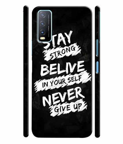 Image of Stay Strong Motivation Quotes Printed Hard Back Case Cover & Compatible for Vivo Y20 / Vivo Y20i (Multicolor) - D1810