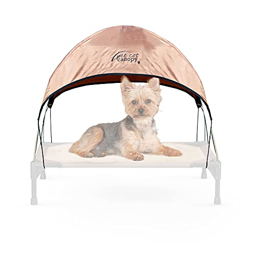 K&H Pet Products - Toldo para Cuna para Mascotas para Camas Exteriores elevadas para Perros, toldo para Perros para cunas de Perro (Las cunas se Venden por Separado), Bronceado, pequeño 22 x 17 - Image 3