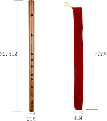 Miniatura 6 de EXCEART Flauta de madera Piccolo Instrumento musical de madera, instrumentos musicales chinos tradicionales, regalos de cumpleaños para