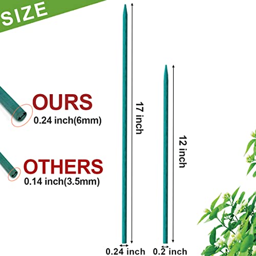 17" +12" Green Bamboo Sticks,Garden Wood Plant Stakes,Floral/Orchid/Tomato Wooden Stakes Plant Support Stakes Wooden,Wooden Sign Posting Garden Sticks(17" 15Pcs+12" 15Pcs) #TOP1