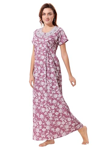 Image of Soulemo Women's Pure Cotton Floor Length Nighty 1682
