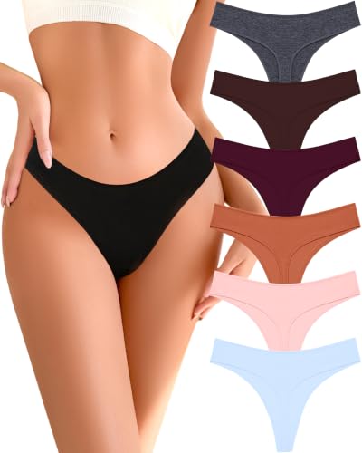 Image of READY TO LOVE Cotton Underwear for Women Pack Breathable Thongs for Women Sexy Stretch Soft Womens Panties Thong XS-XL
