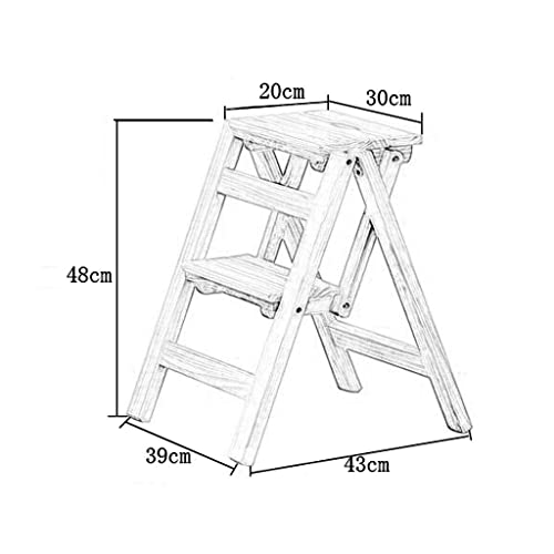 Taburete escalonado de cocina plegable y resistente en madera ligera 4