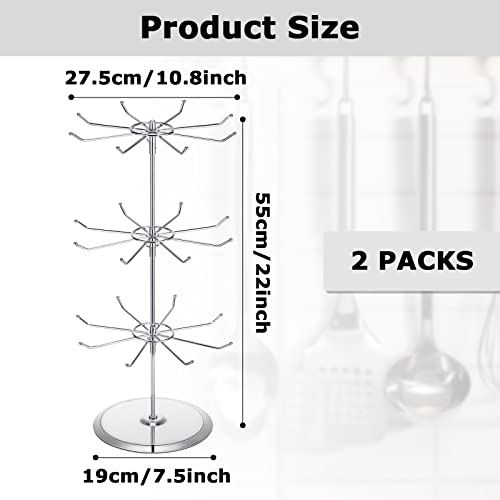 Sieral 2 Pieces Retail Display Racks 3 Tiers Keychain Craft Show Rotating Display Stands Adjustable Countertop Spinner Rack Vendor Display Supplies For Mall Exhibition Retail Store Showrooms, Silver #TOP1