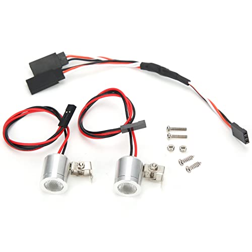 Faros LED de material metálico resistente para WPL MN86KS con luces intermitentes
