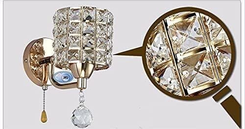 UDIIX Muur licht, Wandkandelaars, Sconce Lamp Pull Chain Switch Crystal Wall Lamp Lights Modern RVS Base Lighting Lamparas De Pared (Color : Gold, Size : 2head/Base with Switch) (Color : Gold, Size : 2hea photo 2