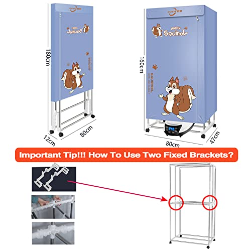 Foldable Clothes Dryer Portable Apartment Laundry Drying Rack Remote Control Low Noise 1600W-1.6Meters for RV Camping Home 110V