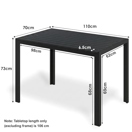 Table Jardin WPC 110x70 Anti-UV Modèle D-102 LIFERUN