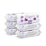 by Amazon Sensitive Baby Wipes, Unscented, 360 Wipes, 6 Pack of 60