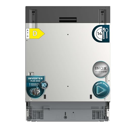 Cecotec Lave-vaisselle intégré de 60 cm Bolero Aguazero 6250 Full-BI. Capacité 14 services, moteur Inverter, 6 programmes, plateau supérieur réglable, départ différé, panier couverts