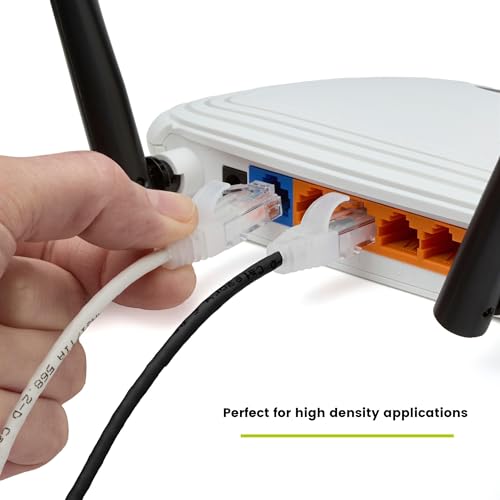 trueCABLE Cat6 Component Rated Patch Cable, Unshielded U/UTP, CM Rated, UL Listed, PoE++, 28AWG 4/PR, Black, 6in, 1 Pack