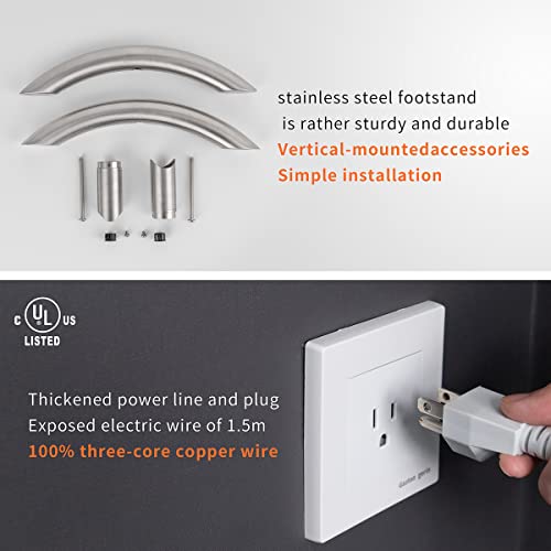Nortta Freestanding Towel Warmer 6 Bars Plug-In Option 3 Working Modes Brushed Stainless Steel 24” W 34” H #TOP3