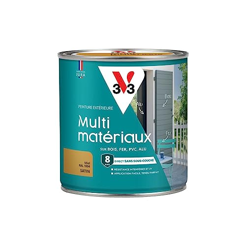 V33 - V33 Peinture extérieure multi-matériaux, Miel satin 0,5L - -37%
