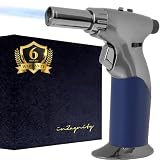 Dual Flame Butane Torch Gun - Refillable Luxury Hand Held Mini Blow Torch for Cooking, Creme Brulee...